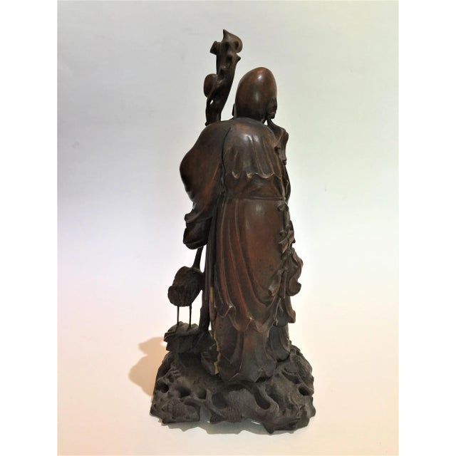 Figurative Chinese 19 Century Qing Dynasty Carving of Immortal For Sale - Image 3 of 13