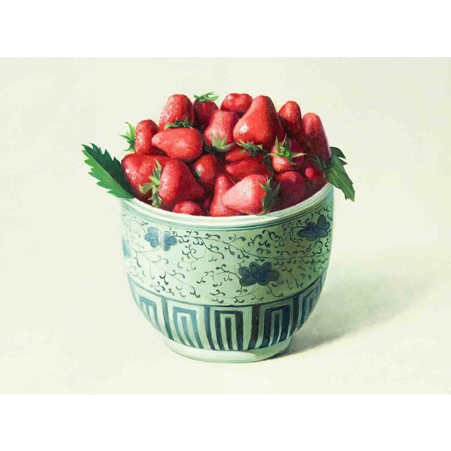 Strawberries is an original oil painting realized in 2007 by Zhang Wei Guang (Mirror). Includes frame Oil painting on...