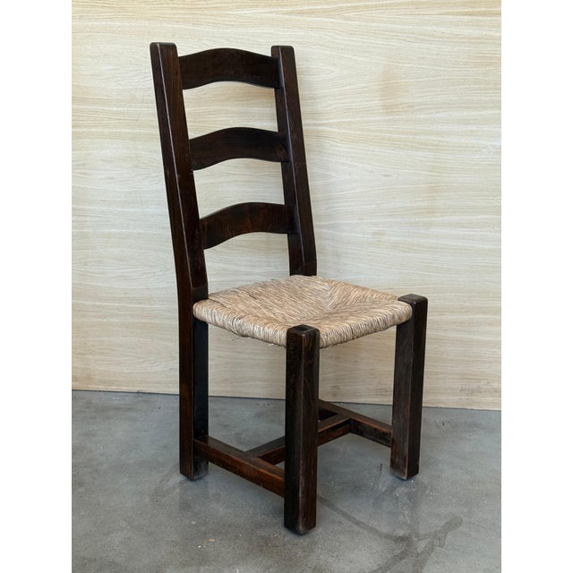 19th Set of Six Spanish Solid Walnut Chairs with Cane For Sale - Image 9 of 18