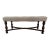 Late 20th Century English Oak Bench With Tufted Beige Suede Seat and Brass Nailhead Trim For Sale