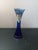 Boho Chic 1970s Hand Painted Czech Bohemian Cobalt Blue Glass Bud Vase For Sale - Image 3 of 6