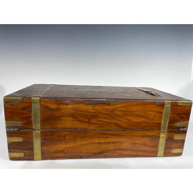Brown Late 19th Century Victorian Rosewood Document Box With Brass Inlay For Sale - Image 8 of 9