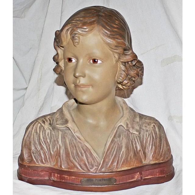 I fell in love with this girl in Normandie, a lovely antique French white terracotta bust of a stunningly beautiful brown...