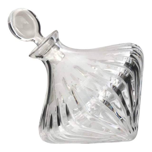 Mid 20th Century "Spinning Top" Tilted Crystal Decanter, Golf Trophy For Sale