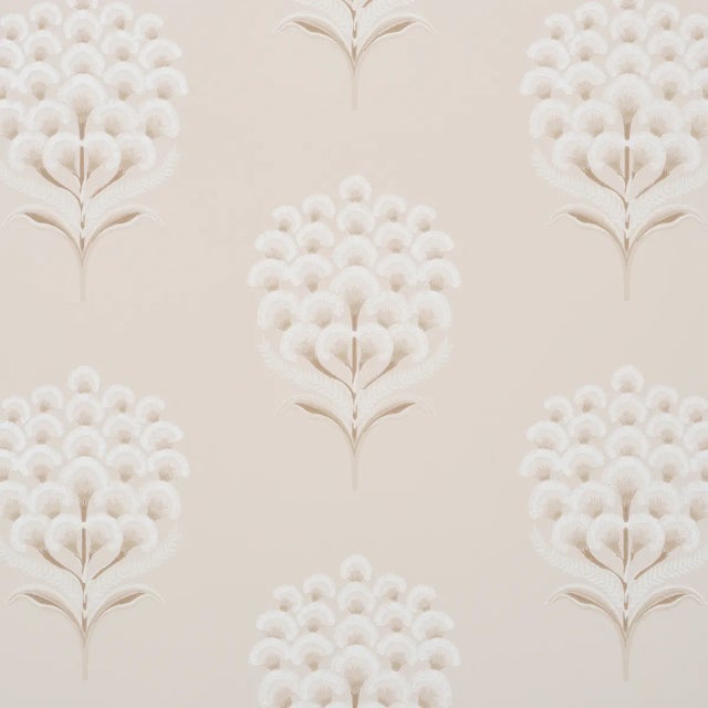 SAMPLE - Schumacher Aurelia Wallpaper In Limestone For Sale