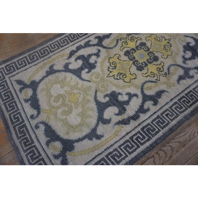 Textile 1920s White Medallion Antique Japanese Cotton Nabeshima Dantsu Carpet 3' X 5'10" Knotted Wool Rug For Sale - Image 7 of 13