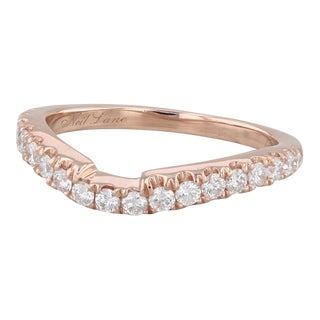 Neil Lane 0.47ctw Diamond Wedding Band Ring Guard Size 5.5 Stackable For Sale