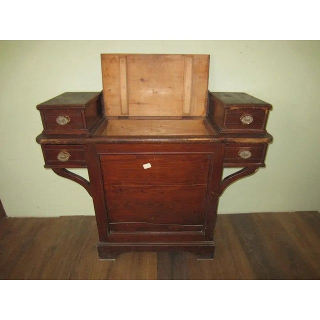 Brown Antique Linen Chest or Cabinet For Sale - Image 8 of 13