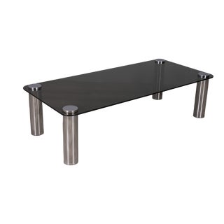 Vintage Glass Coffee Table by Marco Zanuso for Zanotta, 1970s For Sale