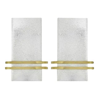 1960s Murano Glass and Brass Sconces by Doria Leuchten - a Pair For Sale