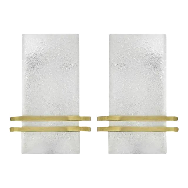 1960s Murano Glass and Brass Sconces by Doria Leuchten - a Pair For Sale