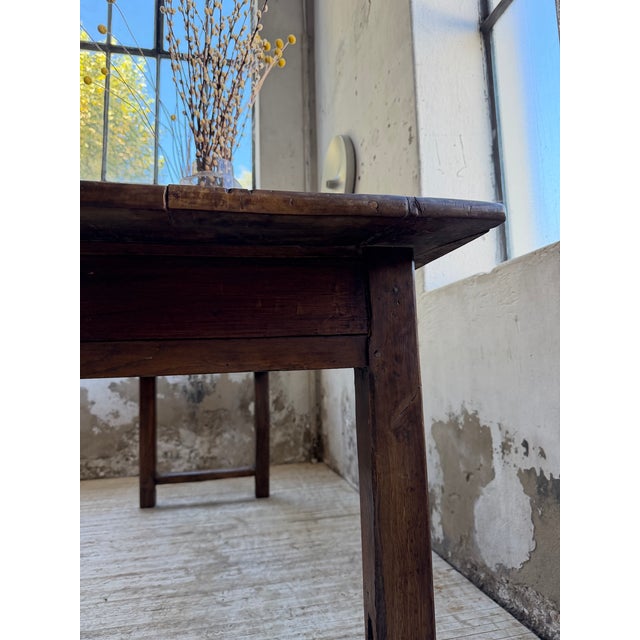 Brown Antique Rustic Farmhouse Table in Walnut, 1900s For Sale - Image 8 of 18