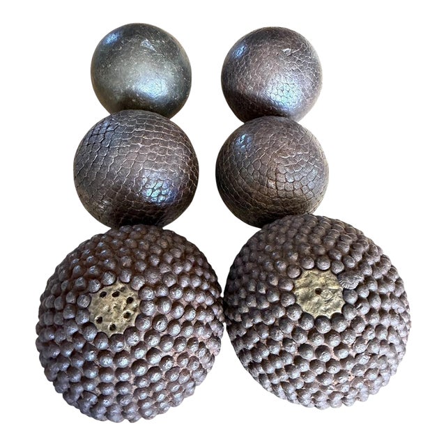 Collection French Boule Bocce Pentanque Studded Balls For Sale