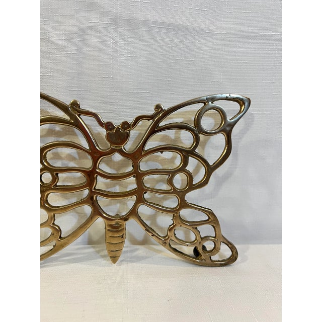 Mid-Century Modern Vintage Butterfly Trivet in the Style of Virginia Metalcrafters For Sale - Image 3 of 6