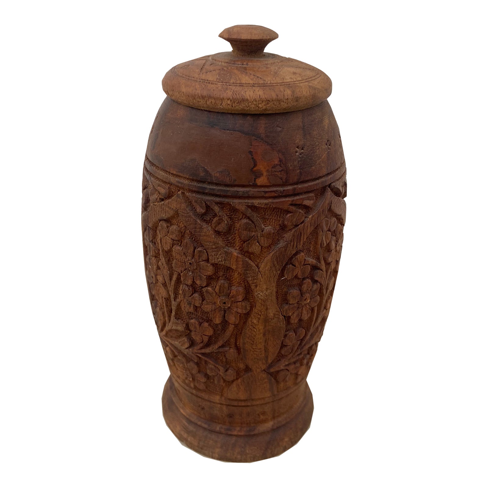 Vintage Wood Carved Vase Chairish