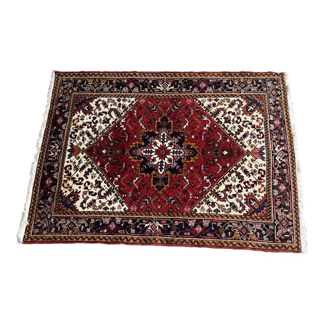 Vintage Handmade Heriz Rug For Sale