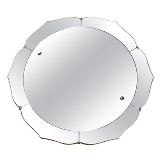 Art Deco Butlers Convex Wall Mirror with Petal Border, 1920s For Sale