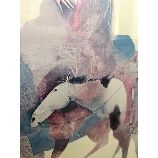 Wood Carol Grigg 'The Guardians' Native American Watercolor Lithograph, 1980s For Sale - Image 7 of 12