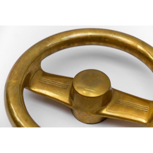 Mid-Century Modern Round Brass Safe Handle, Germany, 1950s For Sale - Image 10 of 11