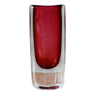 Swedish Glass Vase by Nils Landberg for Orrefors, 1960s For Sale