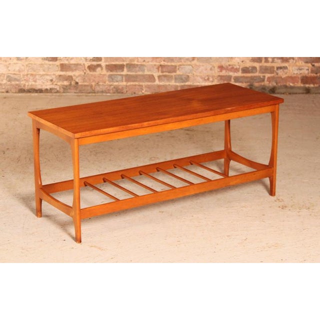 Mid-Century Modern Teak Coffee Table with Magazine Rack, 1960s For Sale - Image 3 of 10