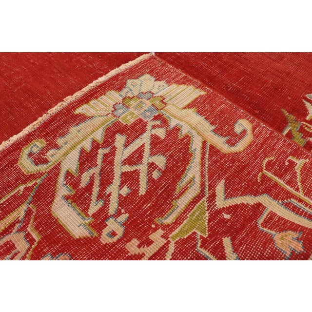 Red Antique Red Turkish Oushak Rug - 08'05 X 11'10 For Sale - Image 8 of 11