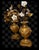 Wood Antique Italian Gilded Wood Middle Urns With Metal Flowers- A Pair For Sale - Image 7 of 7