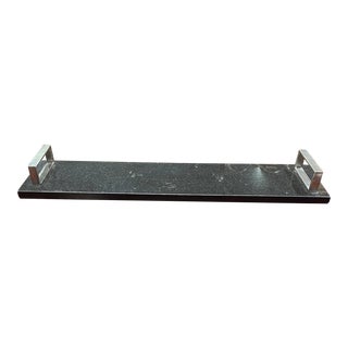 Arteriors Black Marble Tray With Metal Handles For Sale