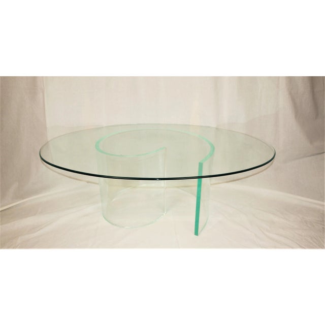 Lucite Abstract Design Coffee Table Oval Glass For Sale - Image 4 of 7