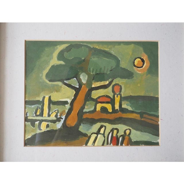 Original Fauvist Painting in Antique Frame. Oil on paper.