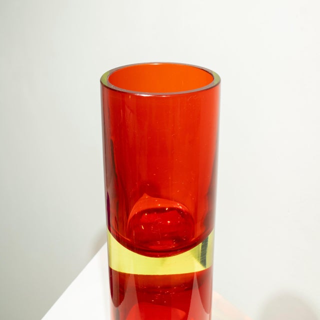 1970s Hand-Crafted Red Murano Double Vase, 1970 For Sale - Image 5 of 8