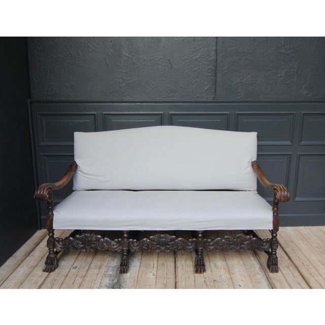 Antique German Carved Walnut Sofa For Sale - Image 5 of 18