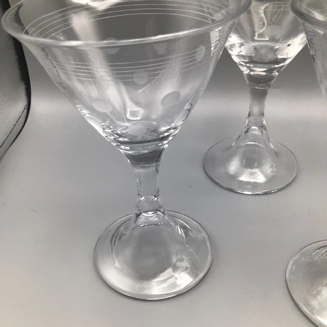 Vintage Thomas O’Brien Mid-Century Modern Blown Glass Martini Glasses - Set of 5 For Sale - Image 4 of 13