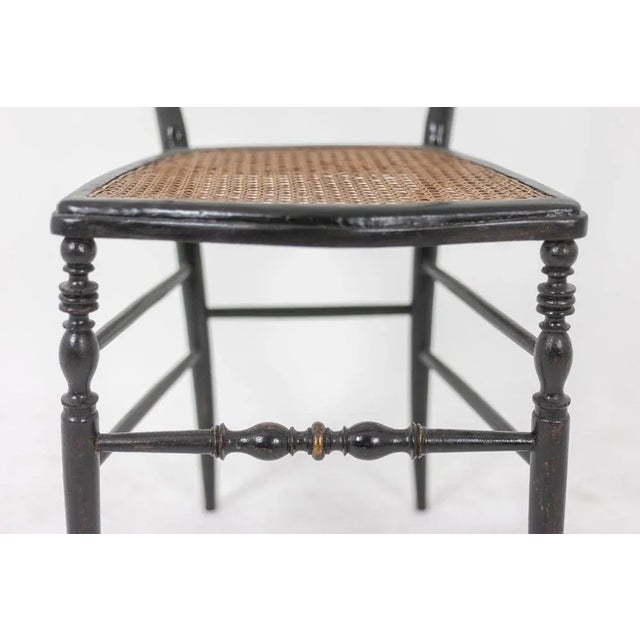 Napoléon III Caned Chair in Turned and Blackened Wood For Sale - Image 10 of 11