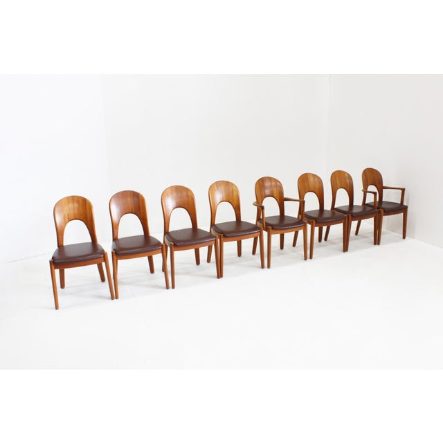 Vintage Danish teak Dining Chairs by Niels Koefoed set of 8 Vintage Danish solid teak dining room chairs designed by Niels...