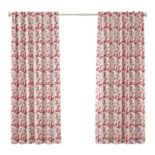 96" Curtain in Pink & Red Ribbon by Angela Chrusciaki Blehm for Chairish