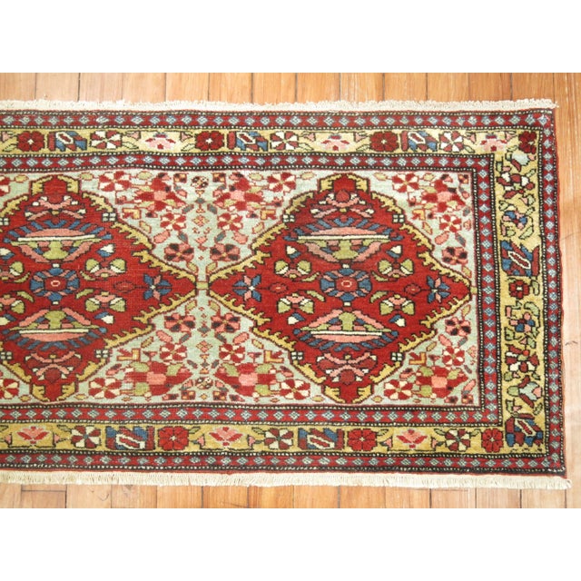 Jewel Tone Fine Quality Antique Persian Malayer Narrow Horizontal Woven Rug - 1'7" x 4'3" For Sale In New York - Image 6 of 6