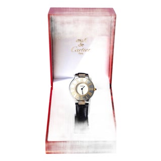 1980s Cartier Must De Cartier 21 Quartz Watch, Stainless Steel & Gold For Sale