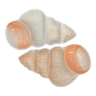 Large Divided Serving Dish in the Shape of Conch Shell - Set of 2 For Sale