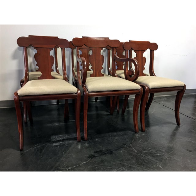 Vintage Willett Solid Cherry Empire Style Dining Chairs Set of 6
