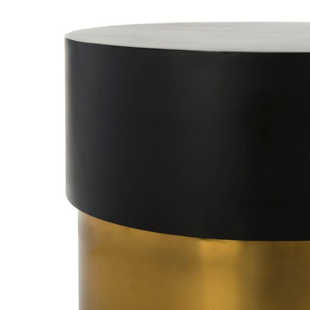 Spritely Home Solstice Round Side Table in Black / Gold For Sale - Image 4 of 6