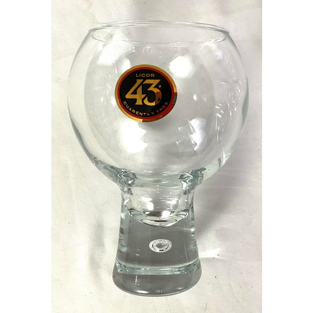 Late 20th Century Late 20th Century Licor 43 Cuarenta Y Tres-Set of Six Cocktail Glasses With Bubble Stems - Set of 6 For Sale - Image 5 of 7