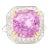 AGL Certified 10.88 Carat Cushion Cut Pink Sapphire & Diamond Halo Ring, Size 6 For Sale