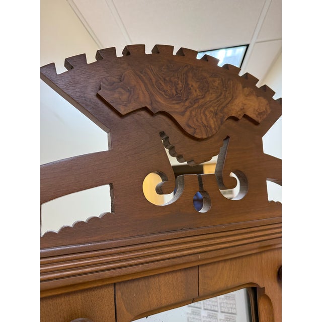 Wood Antique s.f Co 1800’s Walnut, Burl Wood, Marble, Cast Iron Hall Tree For Sale - Image 7 of 7