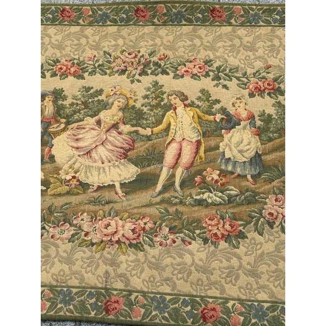 Vintage French Aubusson Style Jacquard Dance Tapestry, 1960s For Sale - Image 3 of 18