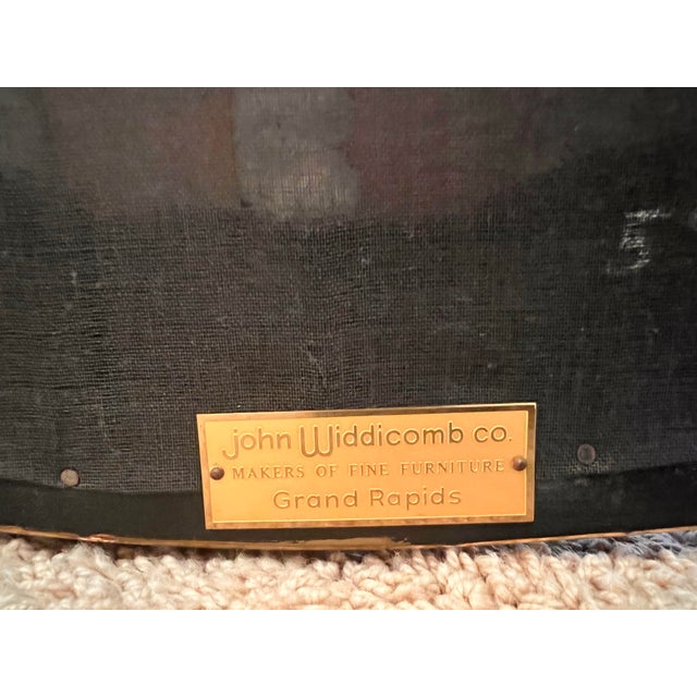 Wood John Widdicomb Louis XV Style Ebonized & Gilt Writing Desk With Tooled Leather Top and Matching Chair, 1950s Grand Rapids For Sale - Image 7 of 12