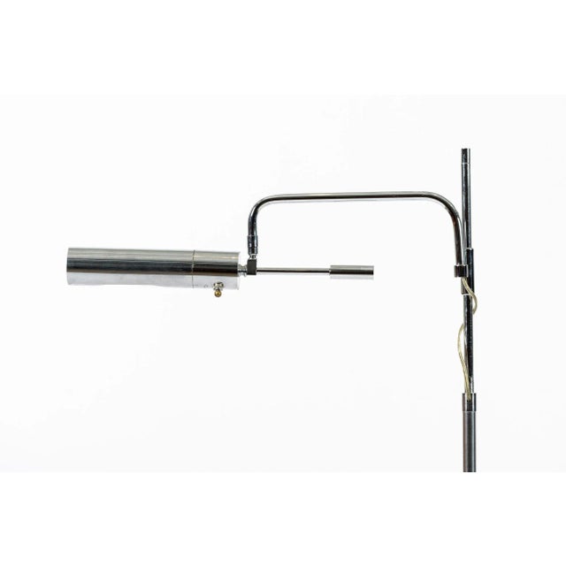 Gino Sarfatti Sarfatti Style Mid Century Silver Floor Lamp For Sale - Image 4 of 11