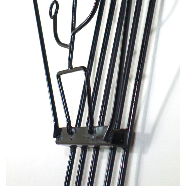 Mid-Century Modern Mid-Century Modern Black Iron Wall Magazine Rack, 1950s For Sale - Image 3 of 9