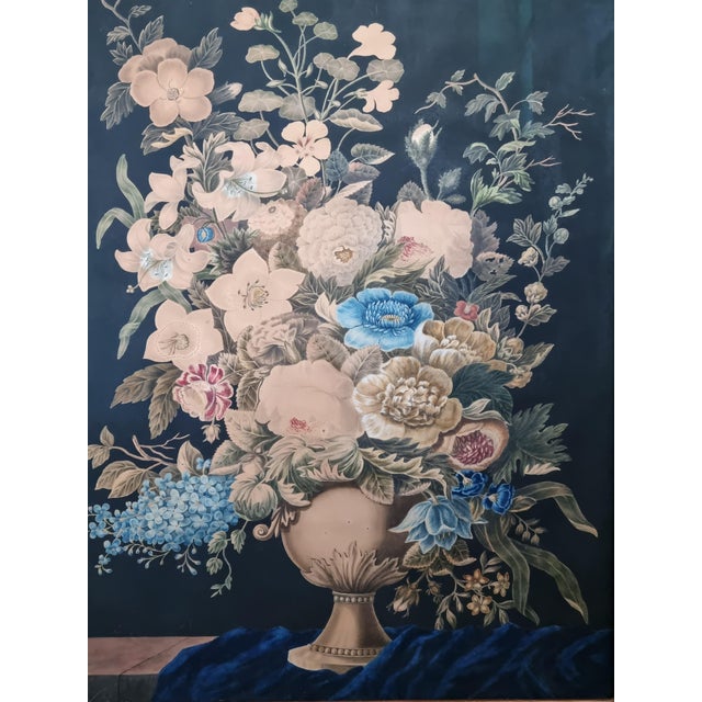 F. M. de Spaen née de Bylandt, Dutch Neoclassical Floral Still Lifes, 1809, Watercolor & Gouache, Set of 2 For Sale - Image 4 of 13