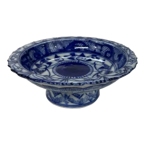 Chinese Blue and White Porcelain Footed Dish